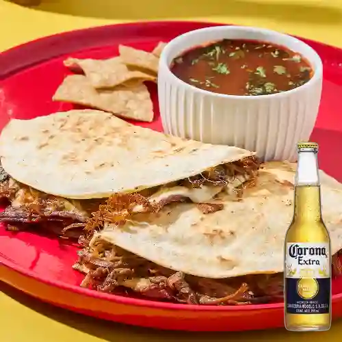 Combo Quesabirria + Corona Extra 355 ml