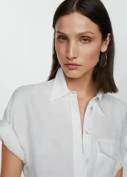 Camisa Pacha Blanco Talla XS  Mujer Mango