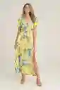 Vestido Primavera Color Amarillo Brillante Talla M Ragged