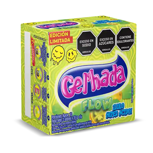 Gelatina Gelhada Lulo Hiperácido 3x 35gr, con Topping Edic. Limitada