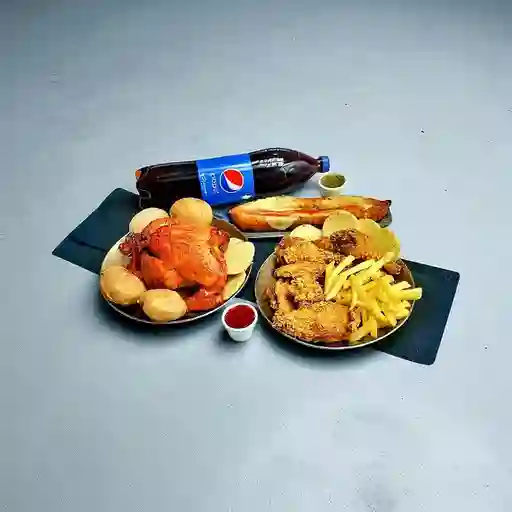 como Doble 1/2 Asado O Frito 1/2 Broaste