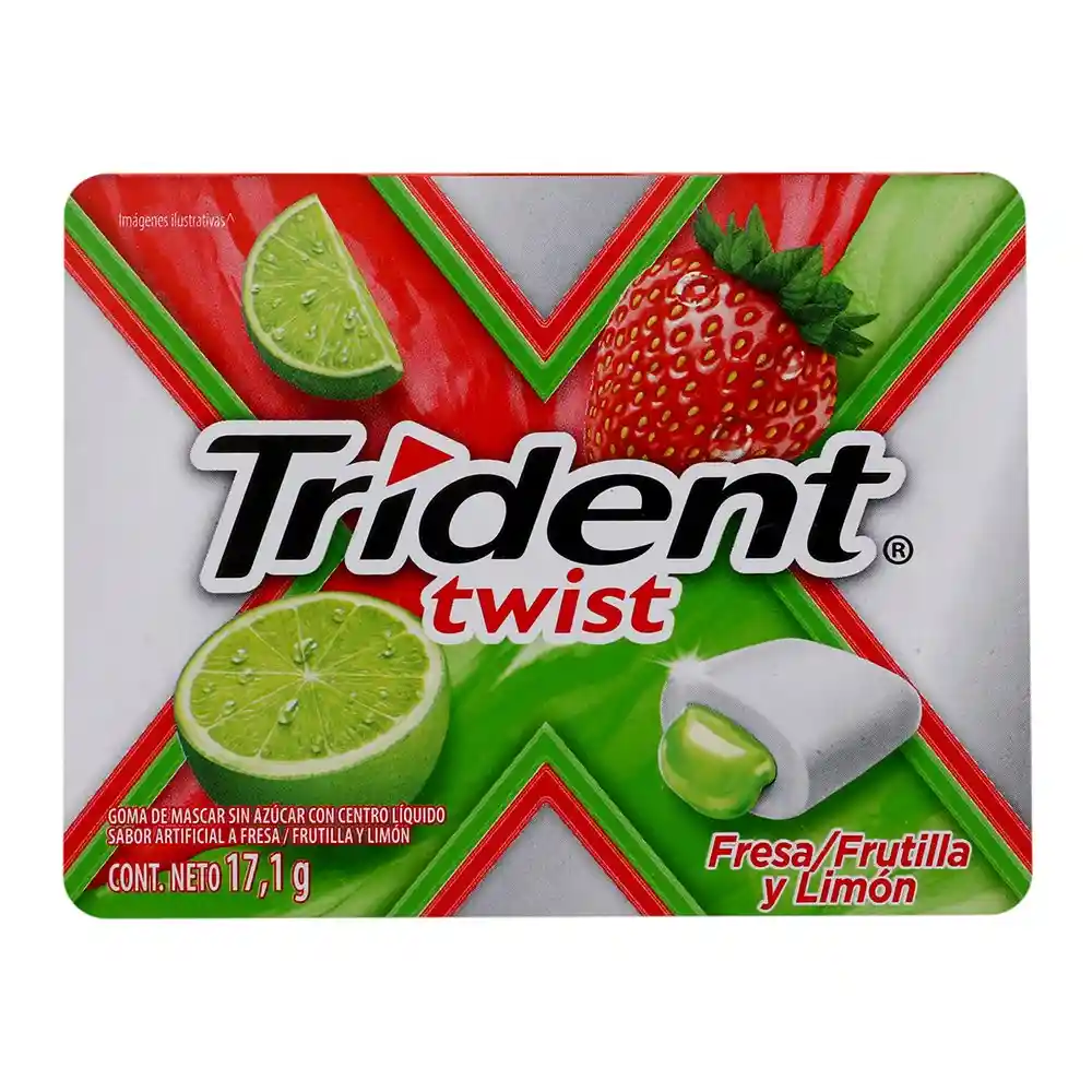 Trident Chicle Splash Sin Azúcar Fresa Limón