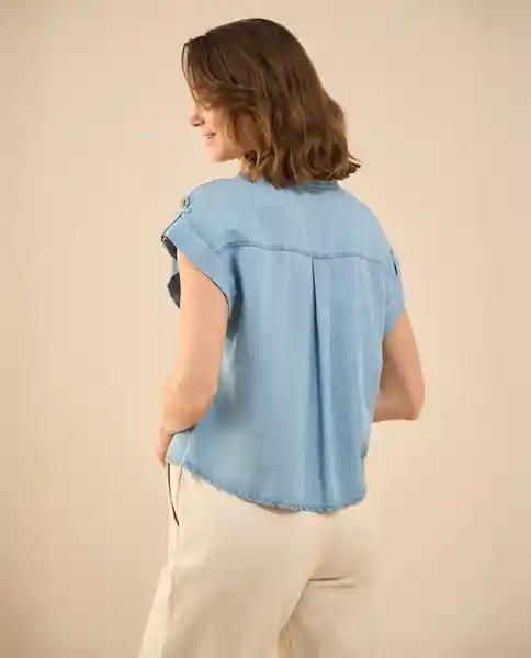 Camisa Azul Cielo Claro Talla M 611G012 Esprit