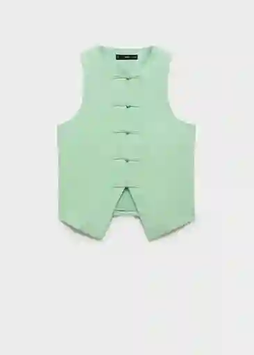 Chaleco Laguna Verde Pastel Talla S Mujer Mango