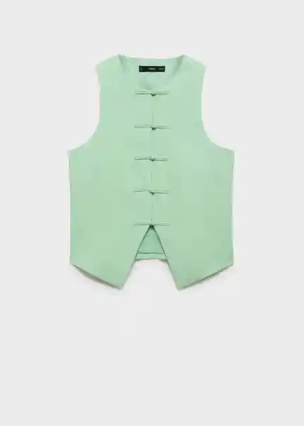 Chaleco Laguna Verde Pastel Talla S Mujer Mango