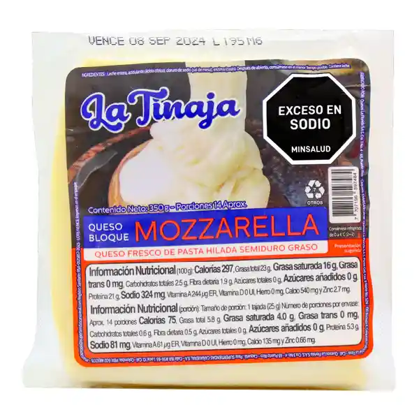 La Tinaja Queso Mozarella Bloque