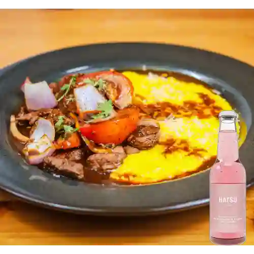 Risotto Huancaína&Lomo Saltado +Hatsu Frambuesa&Rosas 300ml