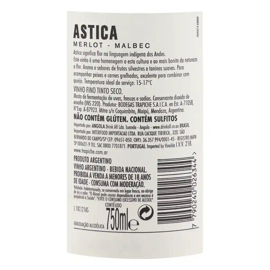 Astica Vino Tinto Merlot y Malbec