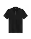 Camiseta Striped Placket Polo Negro Sombrio T S Chevignon