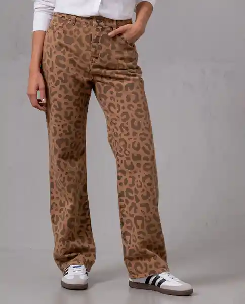 Pantalón Print Mujer Cafe Biscuit Medio Talla 6 82606 Rifle