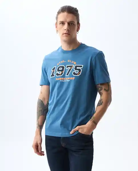 Camiseta Hombre Azul Talla XL 841G023_AZU184025 Americanino