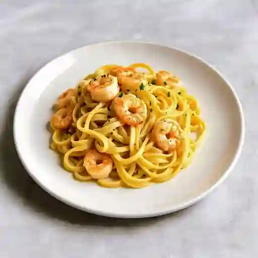 Fettuccini con camarones