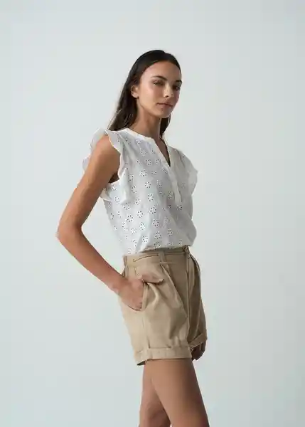 Camisa Zuzin Mujer Crudo Puro Claro Talla M 012G379 Naf Naf