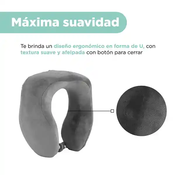 Almohada de Viaje en Espuma Con Forma de u Gris Miniso