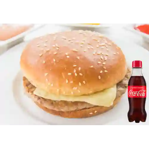 Hamburguesa queso +cocacola orig 250ml