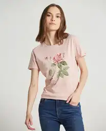 Camiseta Rosa Suave Claro Mujer Talla S 609d002 Esprit