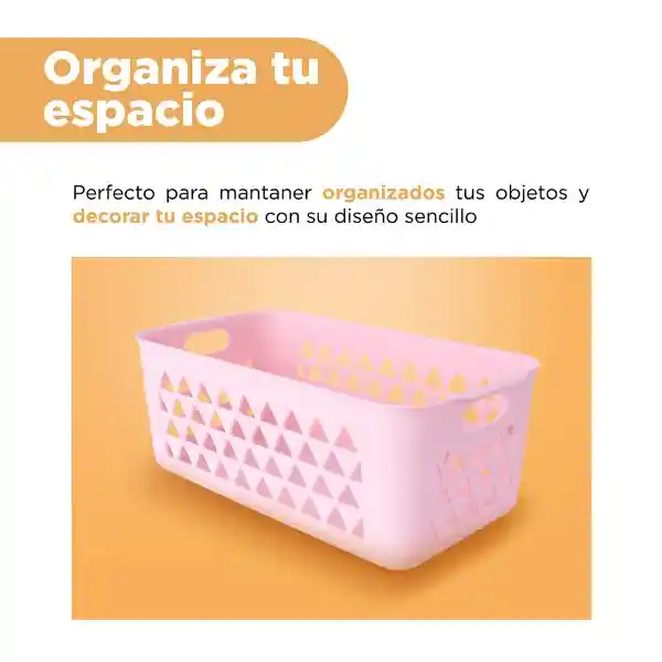 Cesta de Almacenamiento Mediana Rosa Miniso