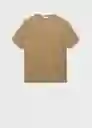 Camiseta Tricot Fluid Beige Talla M Hombre Mango