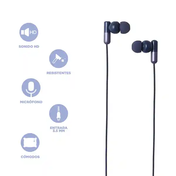 Audífonos 3 Life is For Fun Serie Azul 5 mm Miniso