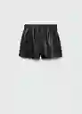 Short Poma Negro Talla 18 Mujer Mango