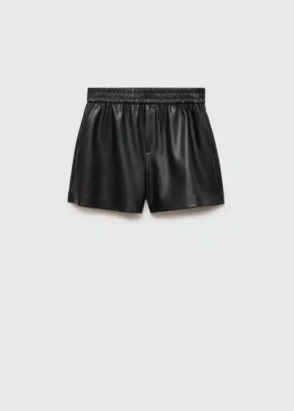 Short Poma Negro Talla 18 Mujer Mango