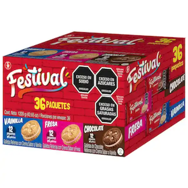 Festival Galletas Rellenas con Crema Sabores Surtidos