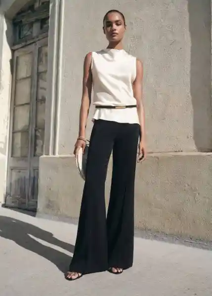 Blusa Mart Crudo Talla M Mujer Mango