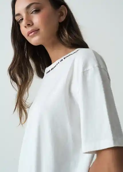 Camiseta Mujer Crudo Puro Claro Talla L 402G073 Naf Naf