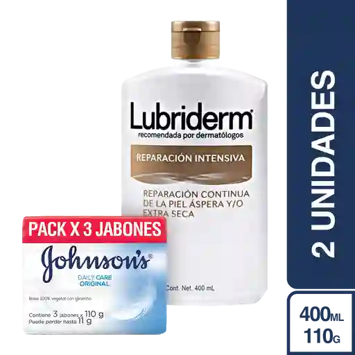 Combo Lubriderm Reparacion Intensiva 400 mL + Jabon Original