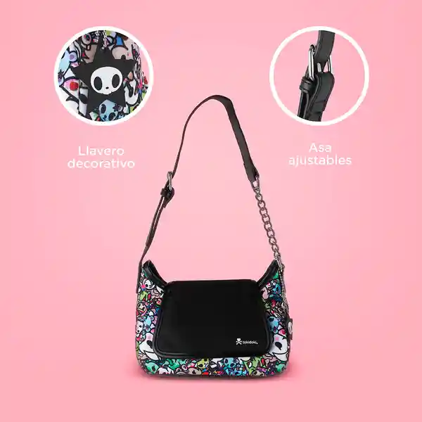 Bolso Hobo Con Solapa Serie Tokidoki Negro Miniso