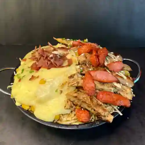 Mazorca Pollo Suiza + Papas + Bebida 250 ml