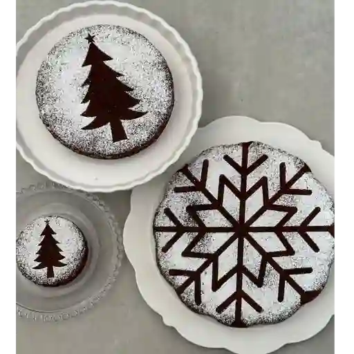 Brownie navidad azúcar pulverizada