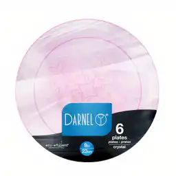 Darnel Plato 23 cm Cristal Rosado