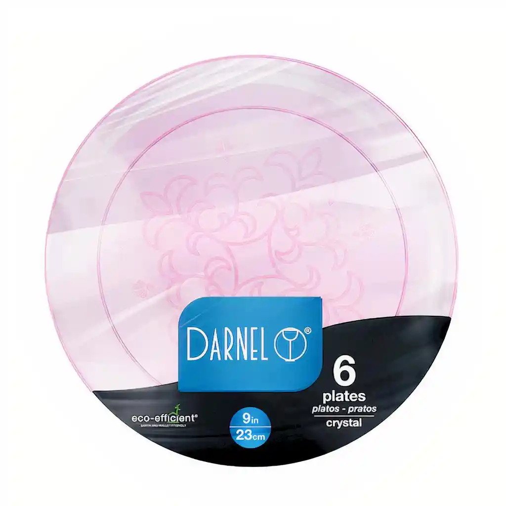 Darnel Plato 23 cm Cristal Rosado