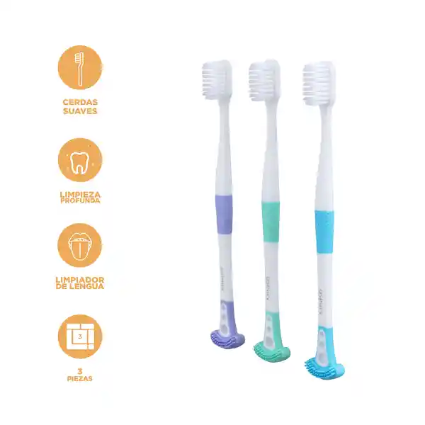 Cepillo de Dientes Para Limpieza de Lengua 2 en 1 Miniso