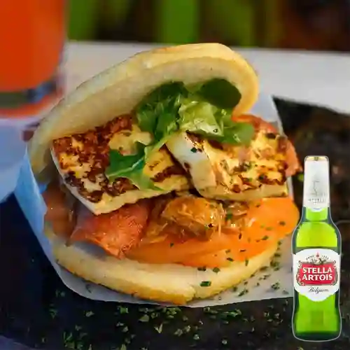 Combo Arepa Pollo Bacon + Stella Artois 350 ml