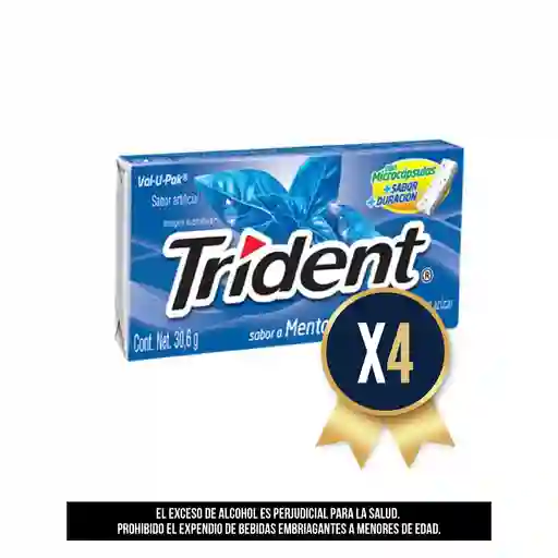 Trident Evup Menta 30;6 Gr Combo X 4