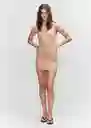 Vestido Toma Nude Talla M Mujer Mango