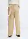 Pantalón Jhonny Beige Talla 36 Mujer Mango