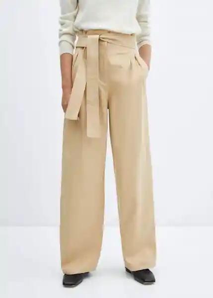 Pantalón Jhonny Beige Talla 36 Mujer Mango