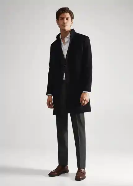 Abrigo Funnel Negro Talla XL Hombre Mango