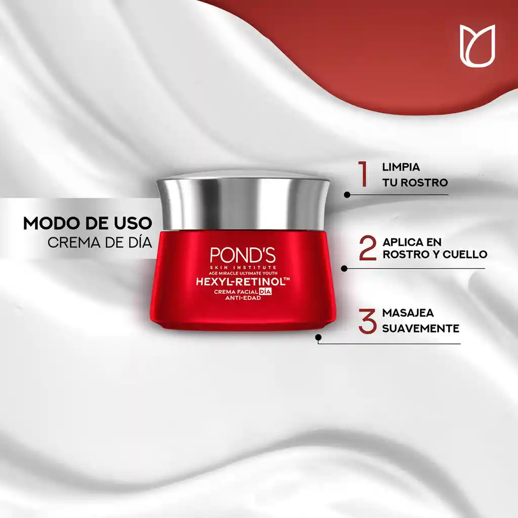 Crema Antiedad Día Ponds Age Miracle con Hexyl-Retinol 50g