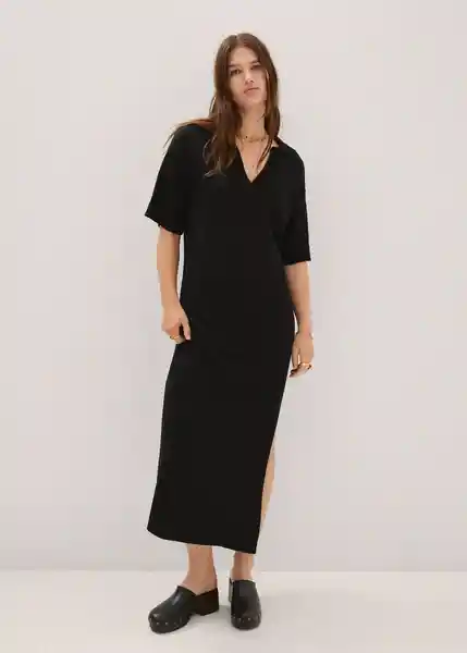 Vestido Alto Negro Talla 24 Mujer Mango