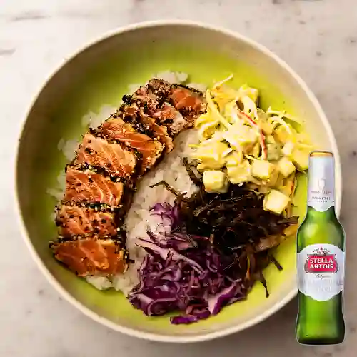 Combo Bowl de Salmón + Stella Artois Bot. 330ml