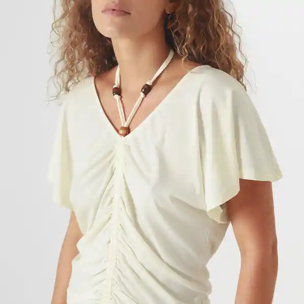 Camiseta Cuello V Manga Corta Blanco Talla S 723992