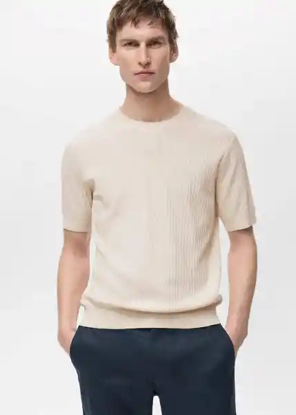 Camiseta Tricot Paule Marfil Talla M Hombre Mango