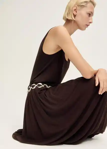 Falda Cira Chocolate Talla S Mujer Mango