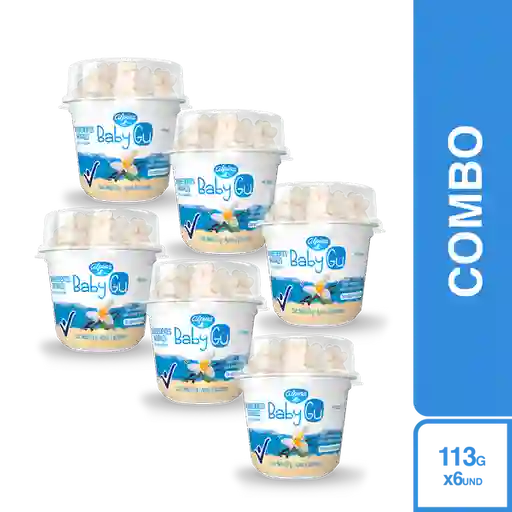 6 x Baby Gu Yogurt Sabor a Vainilla Con Cereal