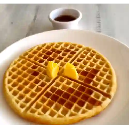Waffle con Mantequilla y Syrup