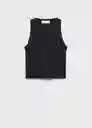 Top Rib Negro Talla 12 Niñas Mango